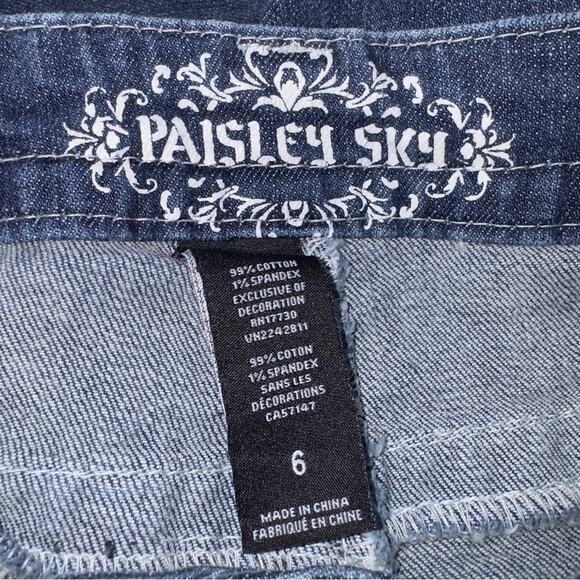 Paisley Sky Embroidered Jeans Dark Wash blue womens Size 6 - Picture 7 of 8